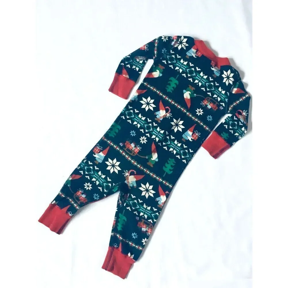NEW Hanna Andersson Infant Baby Toddler 12-18 Mos (75) Holiday Gnome 1-Piece Sle